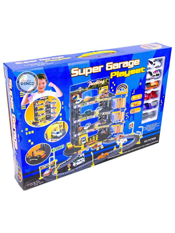 Парковка 4-х уровневая с лифтом «Городской паркинг» P2788B, 6 машинок, свет и звук