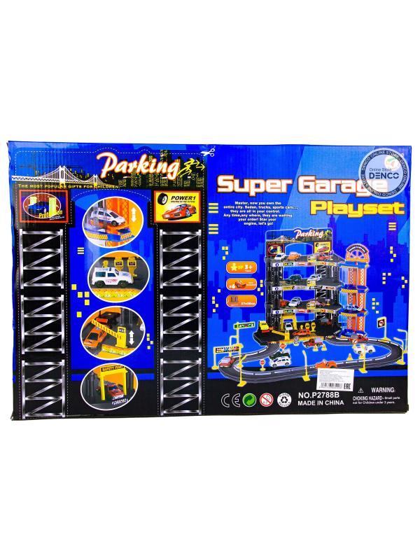 Парковка 4-х уровневая с лифтом «Городской паркинг» P2788B, 6 машинок, свет и звук