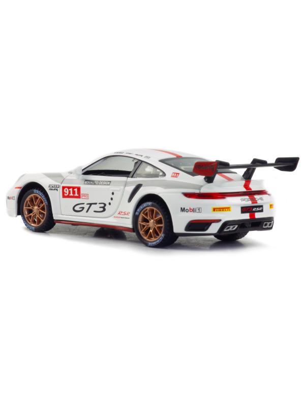 Металлическая машинка Mini Auto 1:32 «Porsche 911 GT3 RSR» 3238B, 16 см., инерционная, свет, звук / Mobil1
