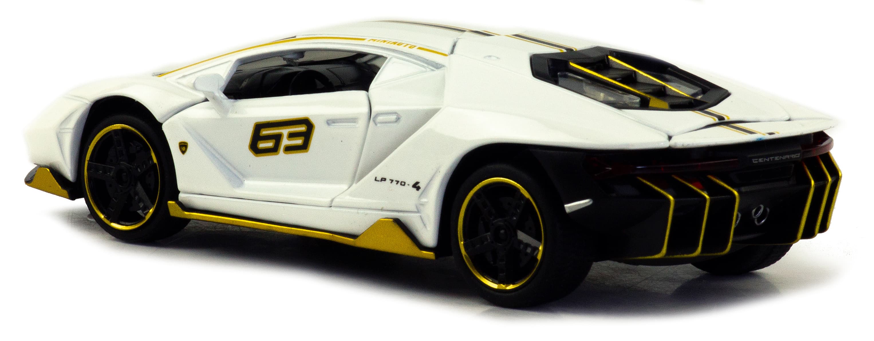 Металлическая машинка MiniAuto 1:32 «Lamborghini Centenario LP770-4» 3240В, 15 см., инерционная, свет, звук / Белый