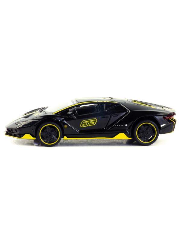 Металлическая машинка MiniAuto 1:32 «Lamborghini Centenario LP770-4» 3240В, 15 см., инерционная, свет, звук / Черно-желтый