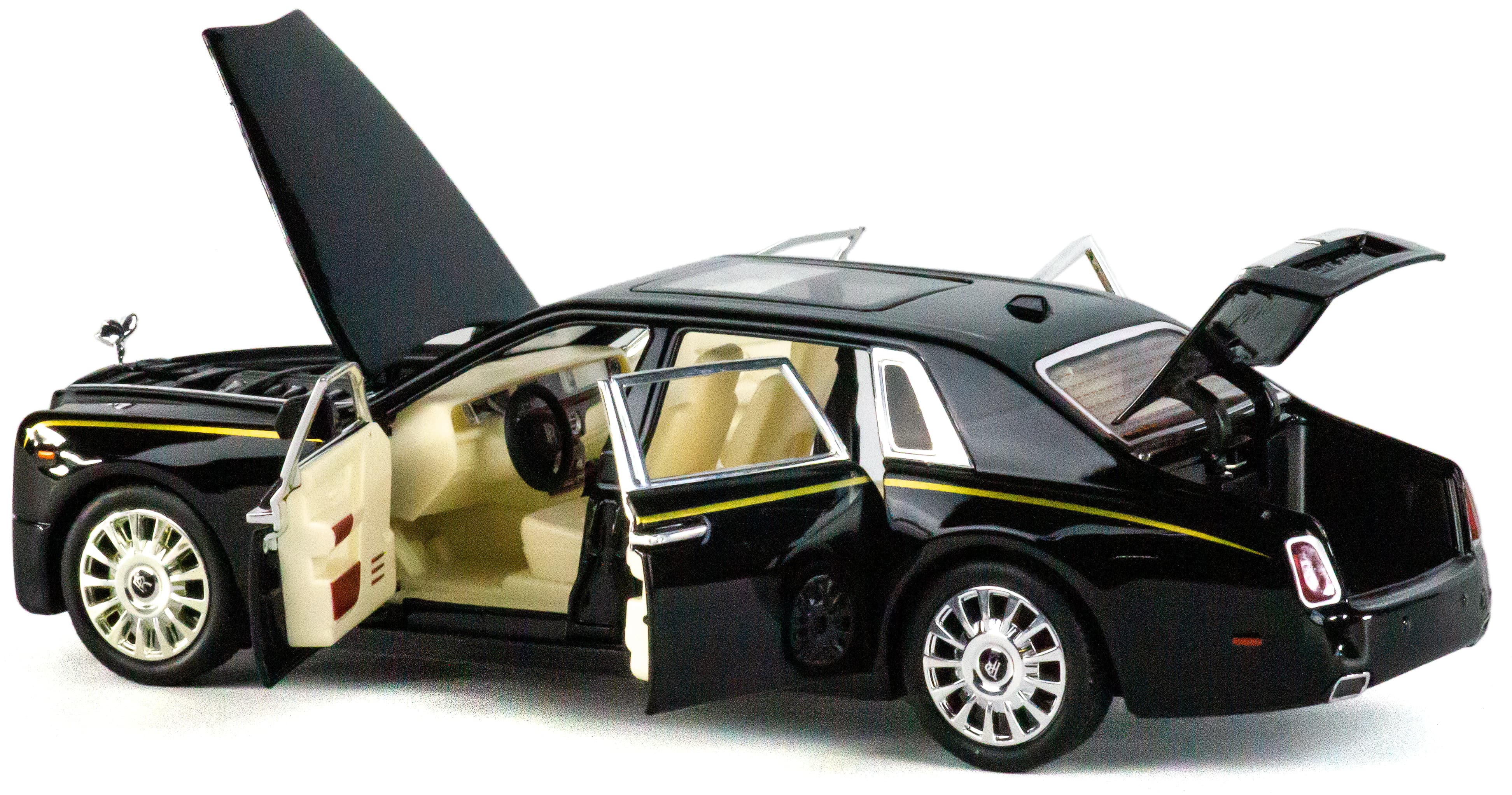 Металлическая машинка Che Zhi 1:24 «Rolls-Royce Phantom» CZ116A, 21 см., инерционная, свет, звук / Микс