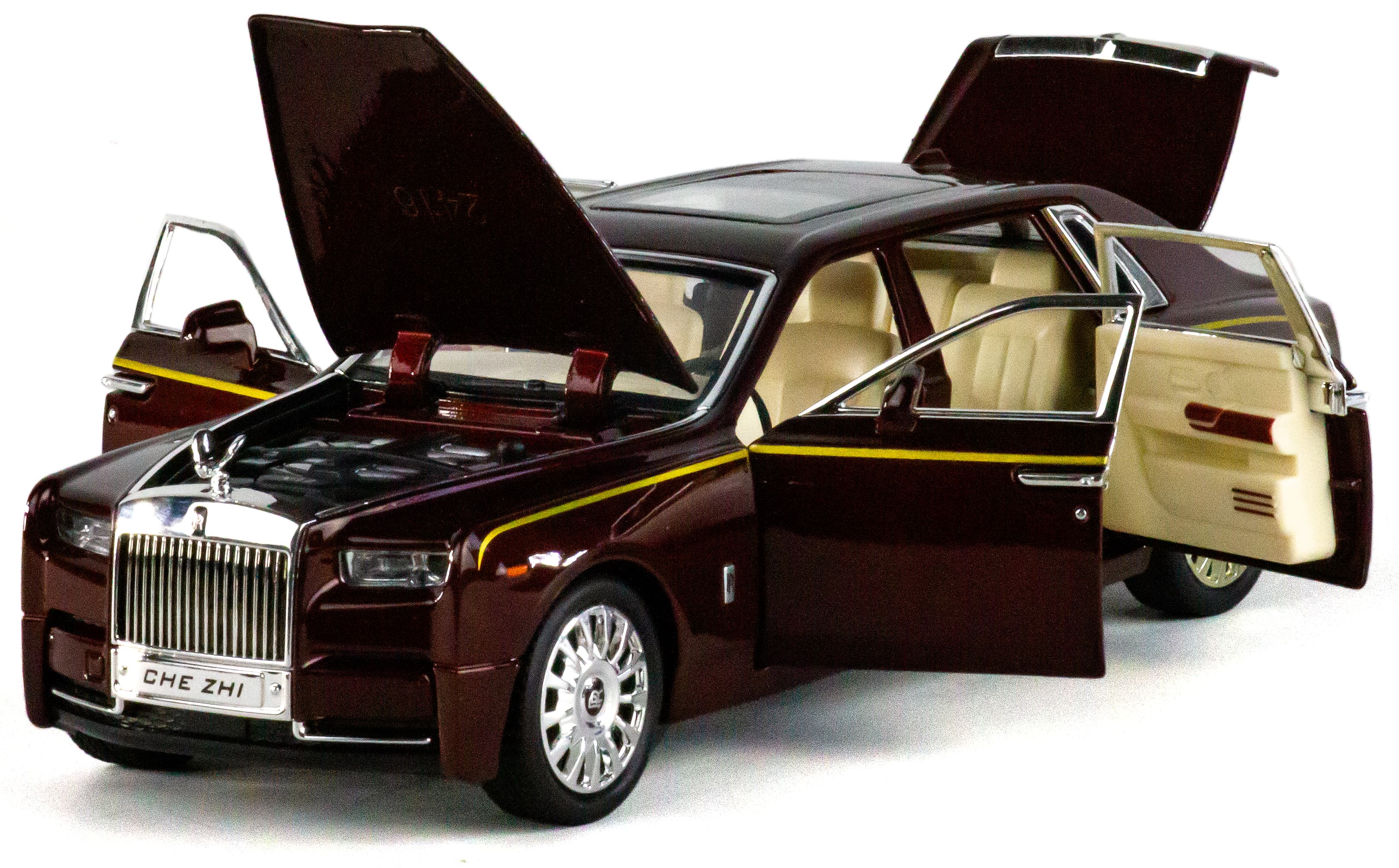 Металлическая машинка Che Zhi 1:24 «Rolls-Royce Phantom» CZ116A, 21 см., инерционная, свет, звук / Микс