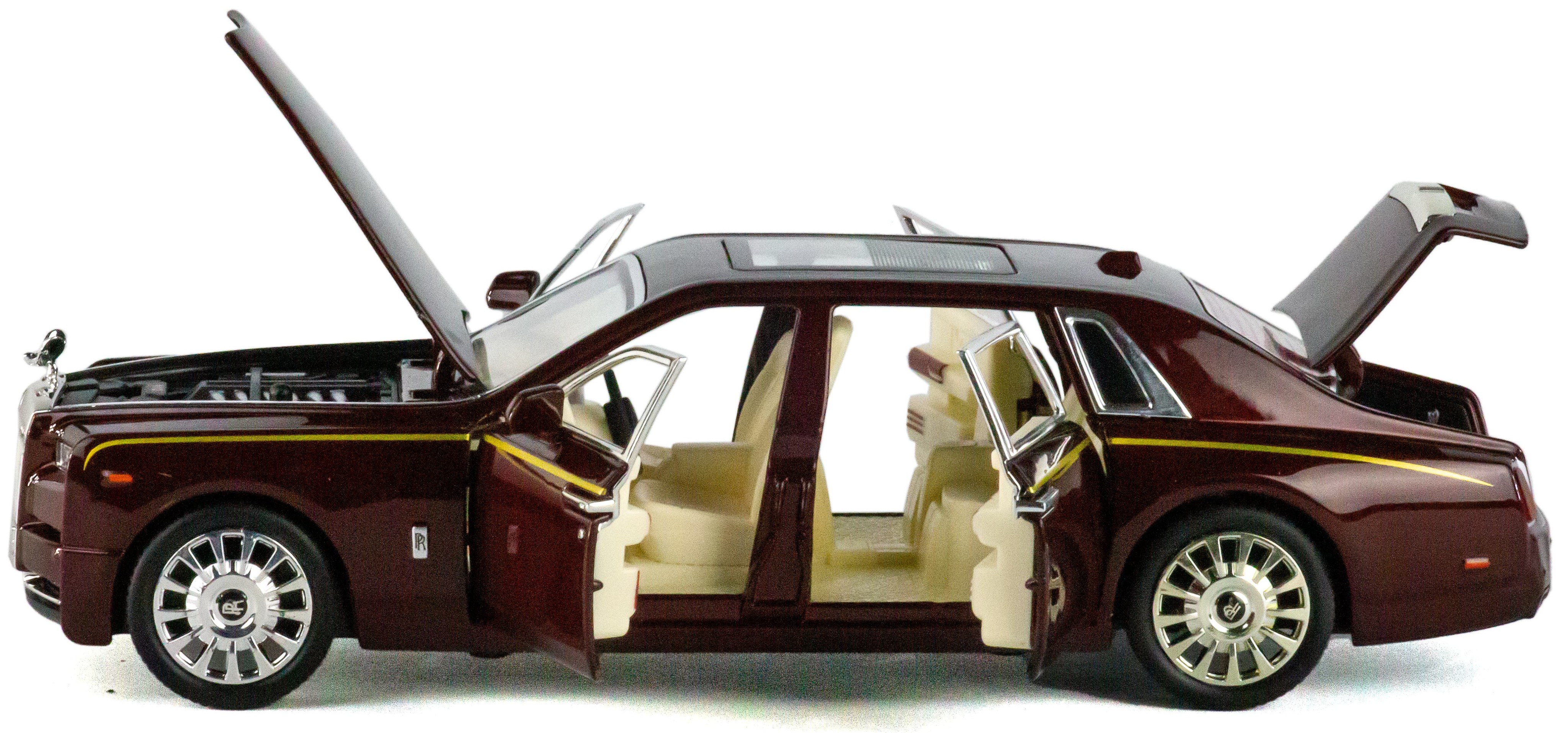 Металлическая машинка Che Zhi 1:24 «Rolls-Royce Phantom» CZ116A, 21 см., инерционная, свет, звук / Микс