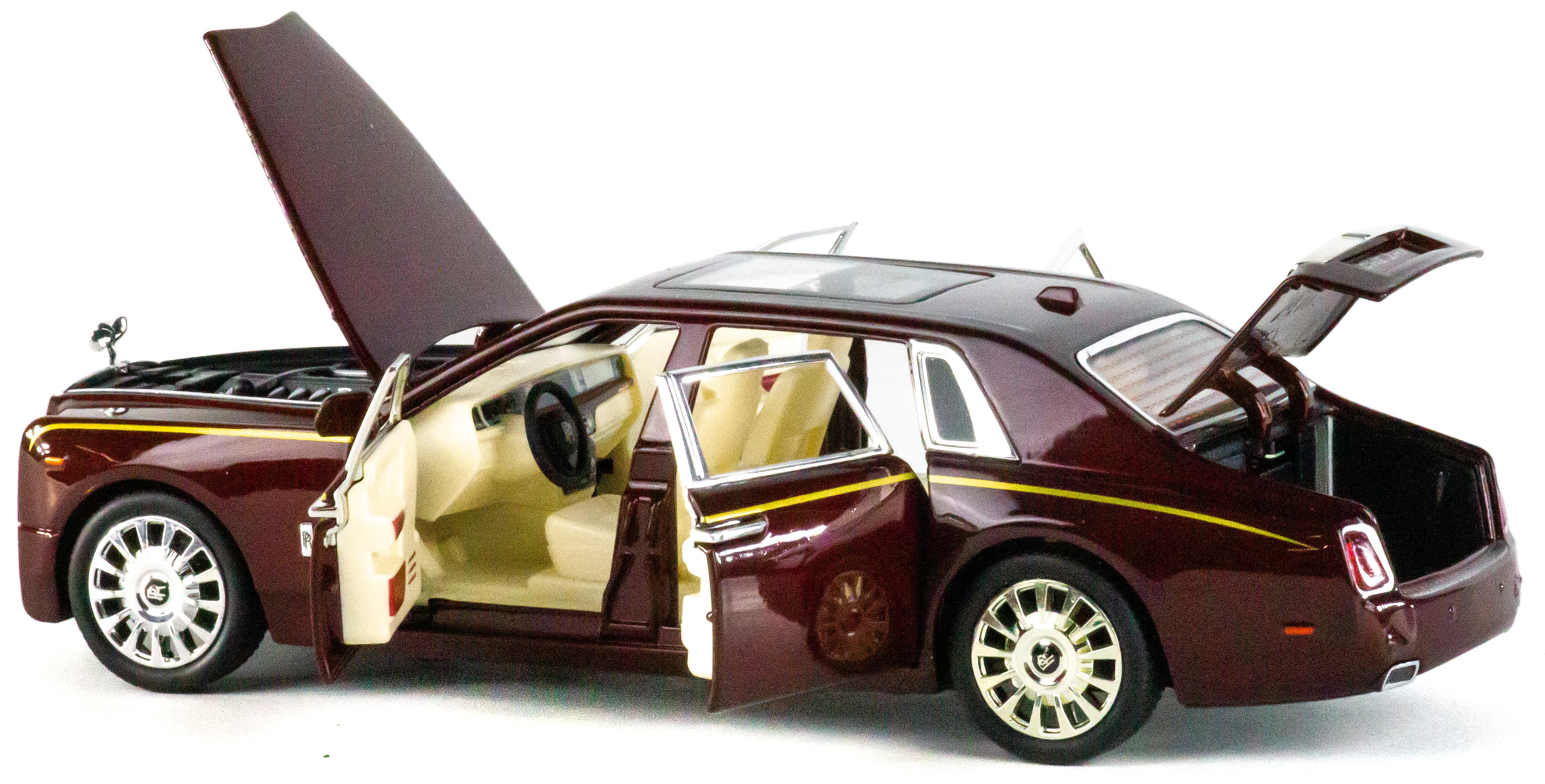 Металлическая машинка Che Zhi 1:24 «Rolls-Royce Phantom» CZ116A, 21 см., инерционная, свет, звук / Микс