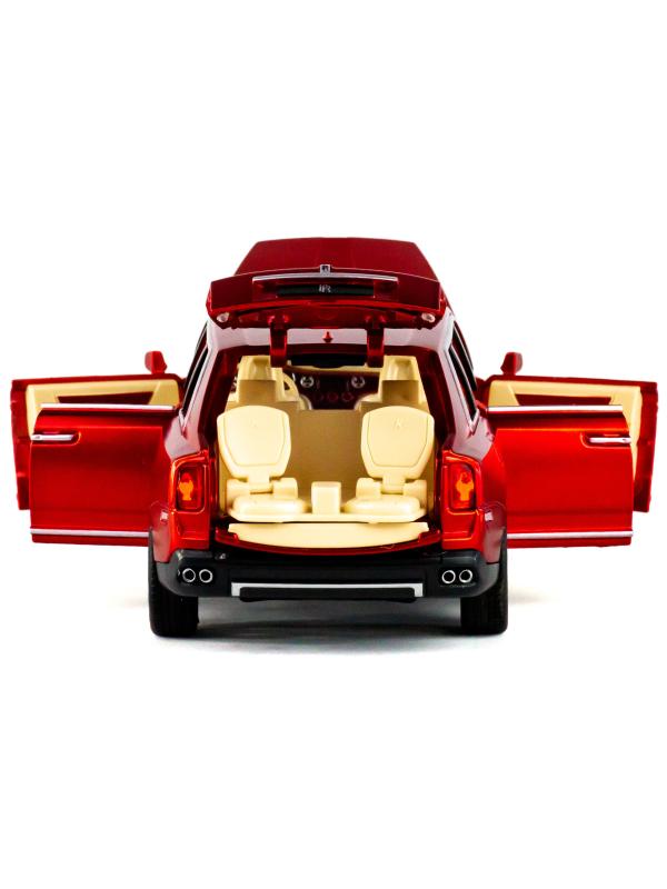 Металлическая машинка Che Zhi 1:24 «Rolls-Royce Cullinan» CZ113A, 20 см., инерционная, свет, звук / Красный