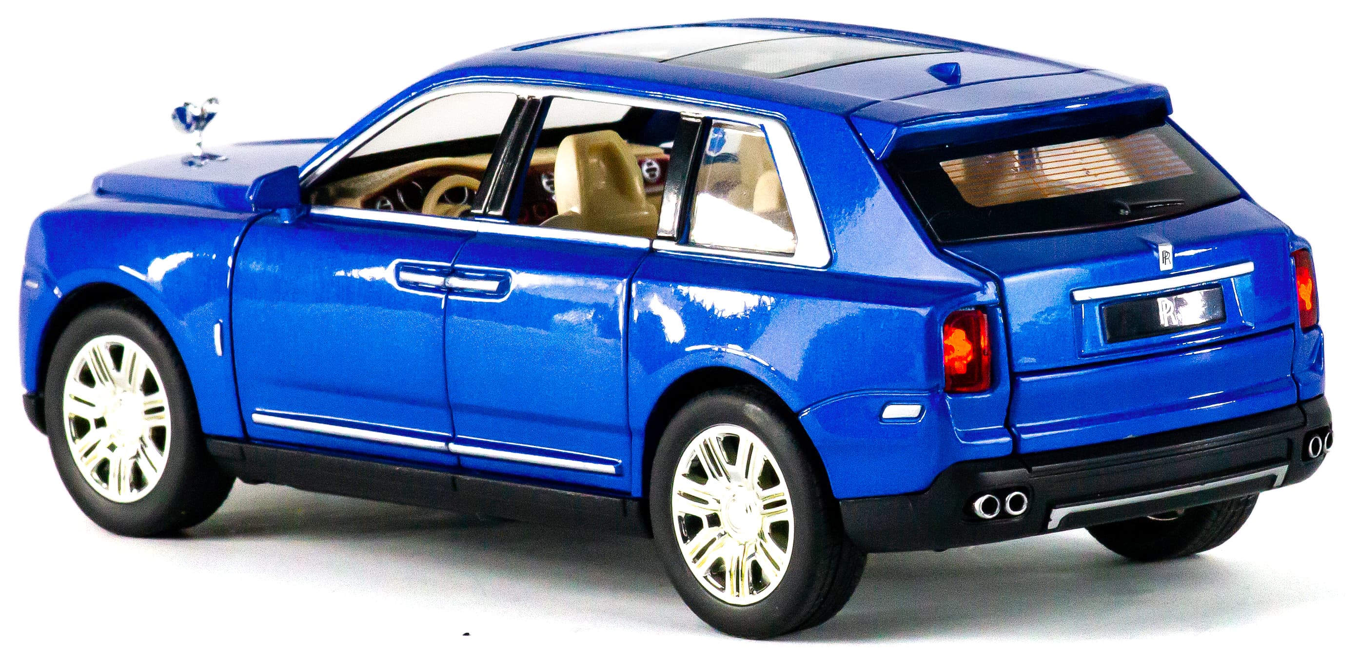 Металлическая машинка Che Zhi 1:24 «Rolls-Royce Cullinan» CZ113A, 20 см., инерционная, свет, звук / Синий