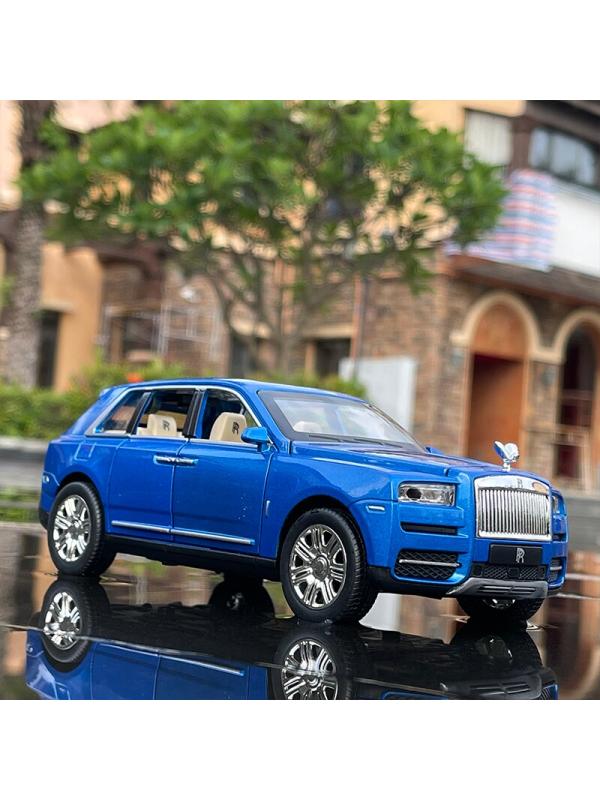 Металлическая машинка Che Zhi 1:24 «Rolls-Royce Cullinan» CZ113A, 20 см., инерционная, свет, звук / Синий