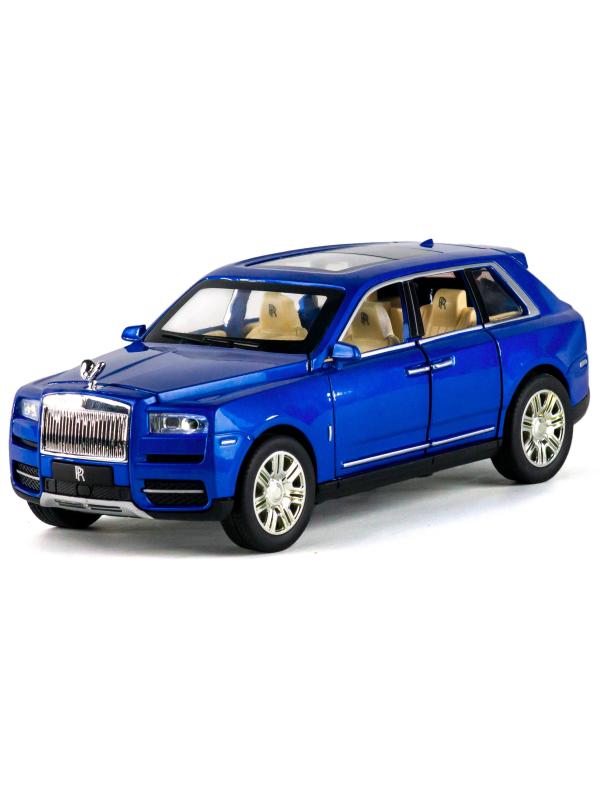 Металлическая машинка Che Zhi 1:24 «Rolls-Royce Cullinan» CZ113A, 20 см., инерционная, свет, звук / Синий