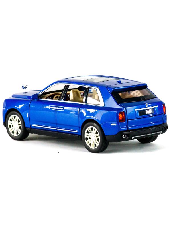 Металлическая машинка Che Zhi 1:24 «Rolls-Royce Cullinan» CZ113A, 20 см., инерционная, свет, звук / Синий