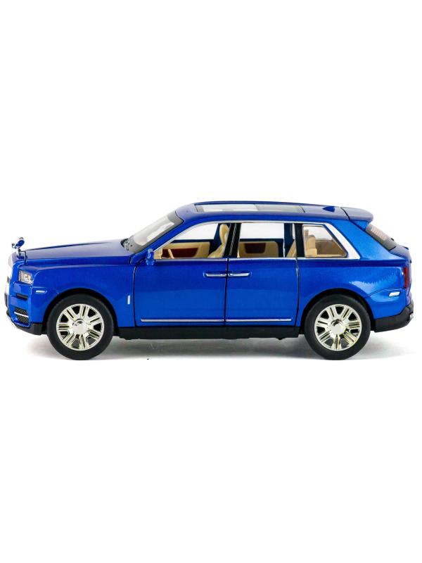 Металлическая машинка Che Zhi 1:24 «Rolls-Royce Cullinan» CZ113A, 20 см., инерционная, свет, звук / Синий