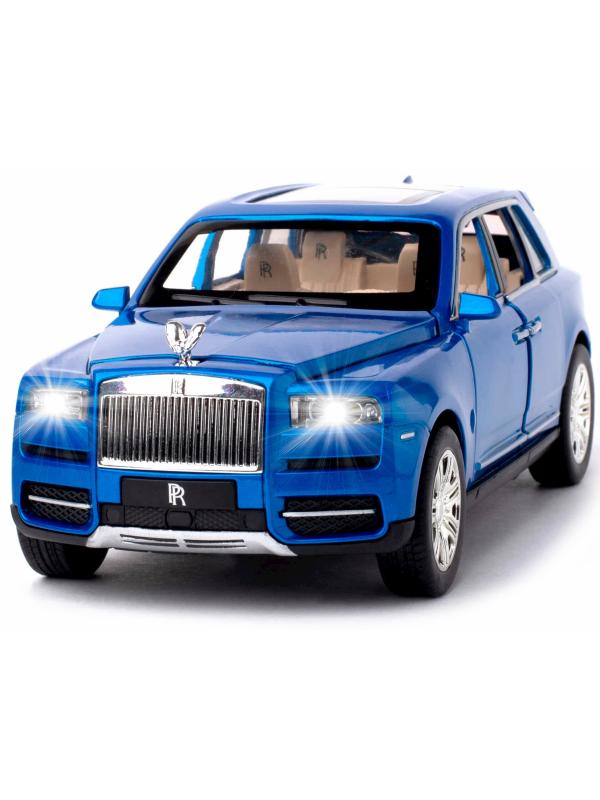 Металлическая машинка Che Zhi 1:24 «Rolls-Royce Cullinan» CZ113A, 20 см., инерционная, свет, звук / Синий