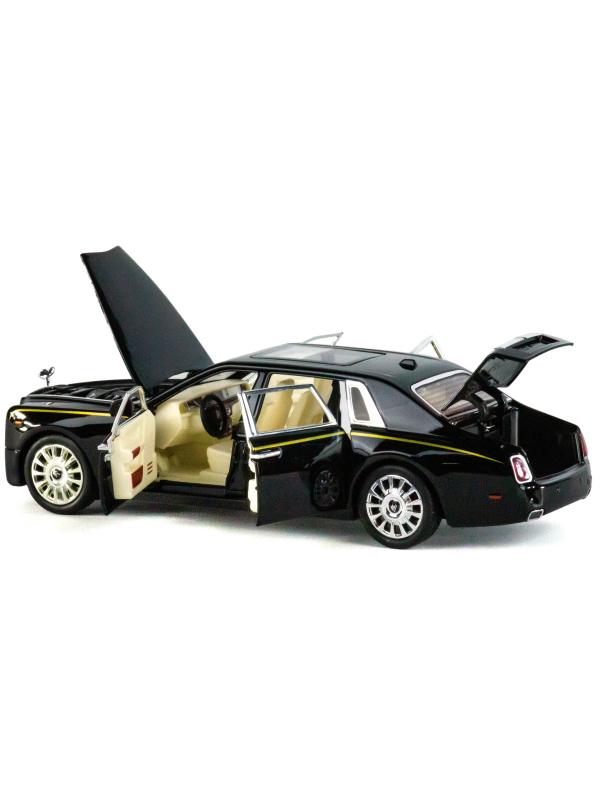 Металлическая машинка Che Zhi 1:24 «Rolls-Royce Phantom» CZ116A, 21 см., инерционная, свет, звук / Черный
