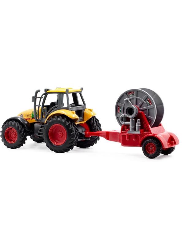 Металлическая машинка Pioneer Toys «Трактор и 2 прицепа» PT-408  AutoMetal / Желтый