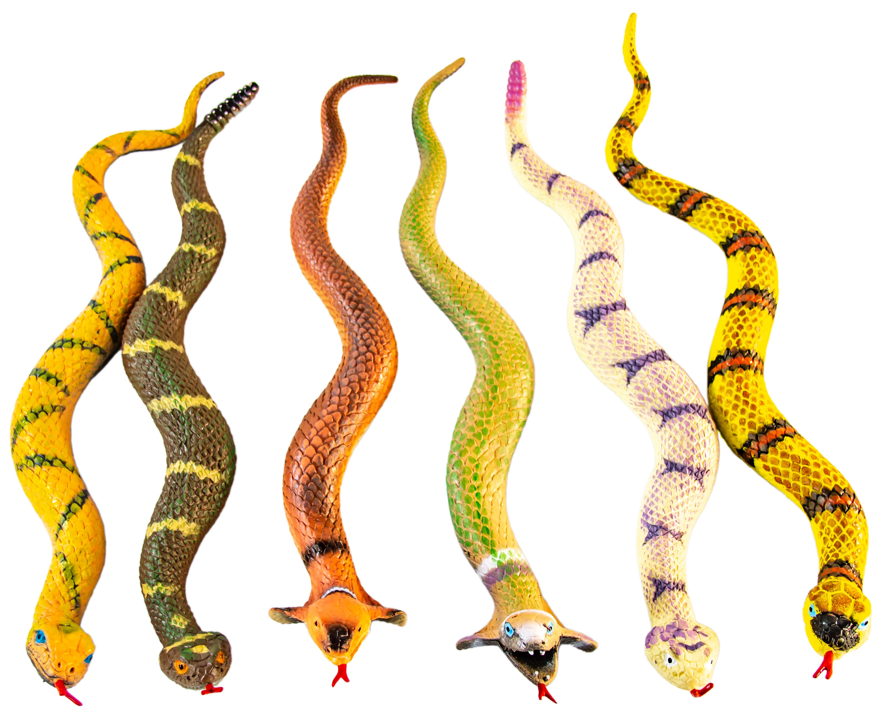 Игрушки резиновые фигурки-тянучки «Змеи» А018Р, 38 см. Антистресс / набор 6 шт