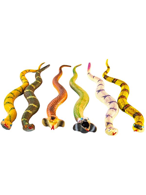 Игрушки резиновые фигурки-тянучки «Змеи» А018Р, 38 см. Антистресс / набор 6 шт