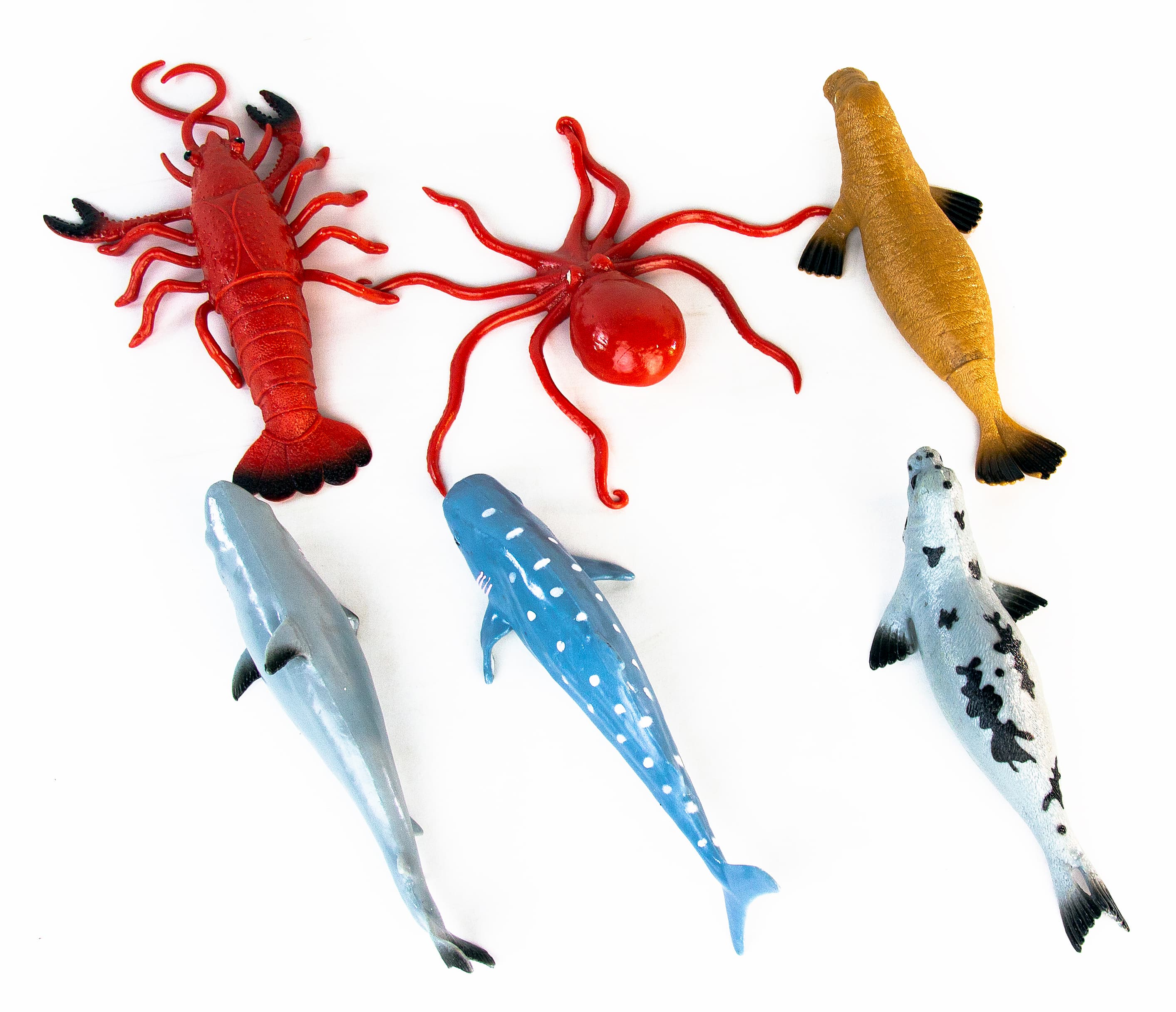 Игрушки резиновые фигурки-тянучки «Морские обитатели» A01, 17-20 см. Антистресс / 12 шт.