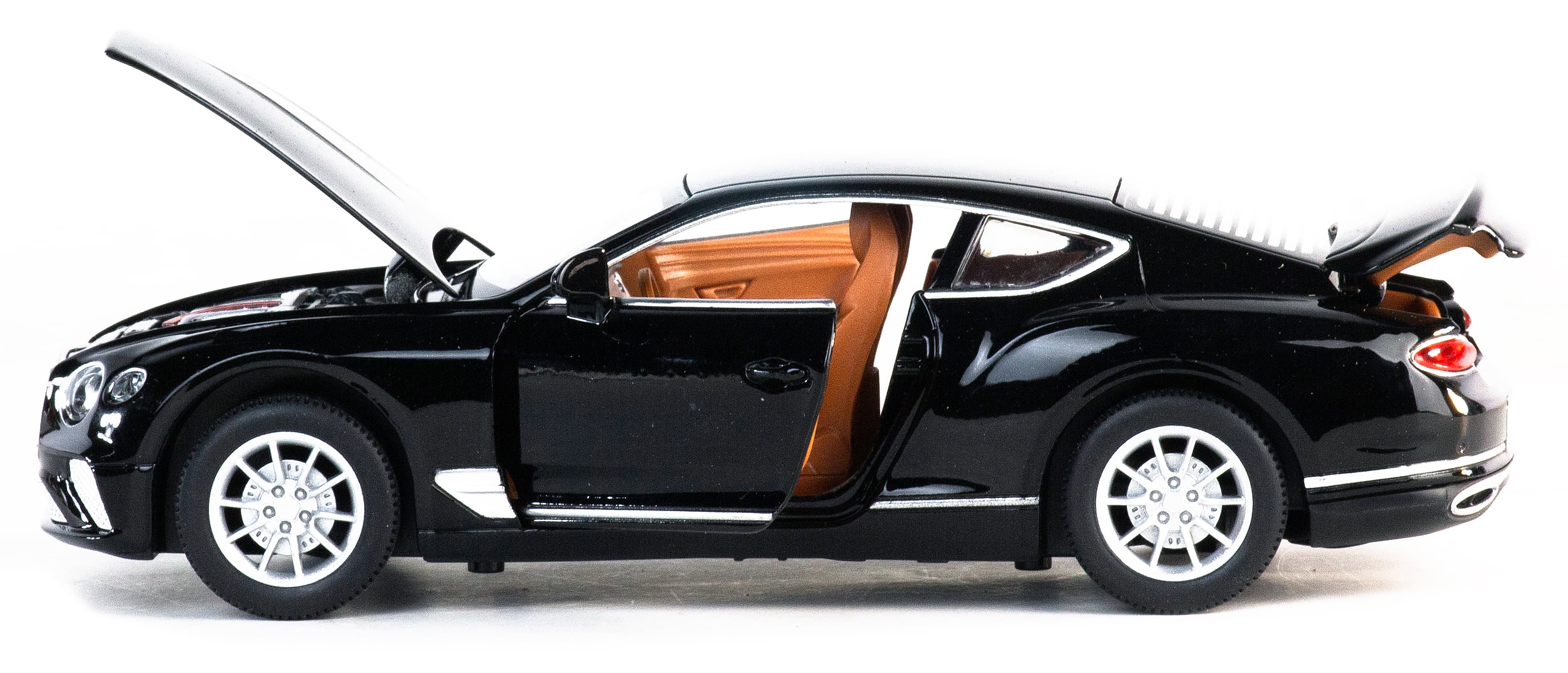 Машинка металлическая HCL 1:22 «Bentley Continental GT» HCL-912A 20 см. инерционная, свет, звук / Черный