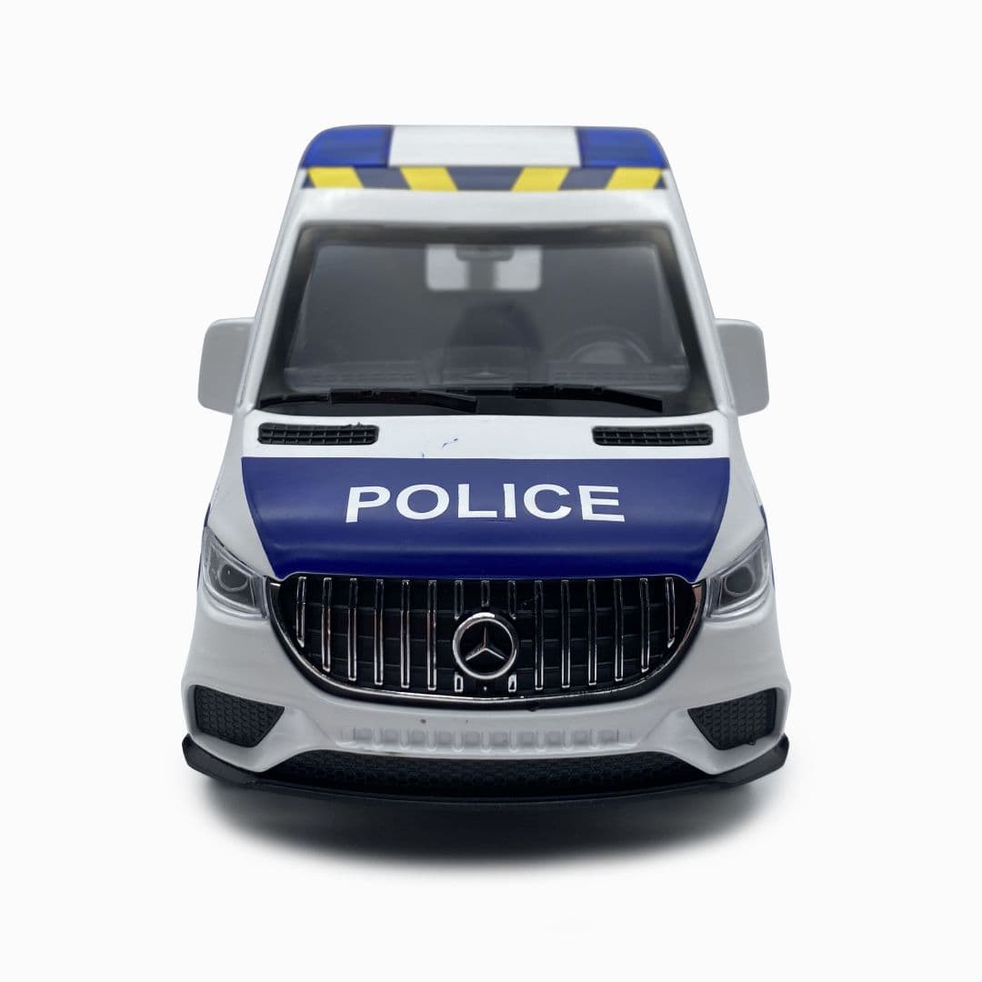 Металлическая машинка MiniAuto 1:24 «Mercedes-Benz Sprinter: Полиция» 20 см. 2409B инерционная, звук, свет
