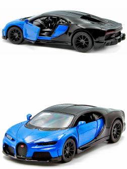 Металлическая машинка Kinsmart 1:36 «Bugatti Chiron Supersport» KT5423D, 12.5 см., инерционная / Синий