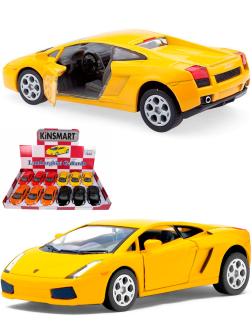 Металлическая машинка Kinsmart 1:32 «Lamborghini Gallardo» KT5098D, инерционная / Желтый