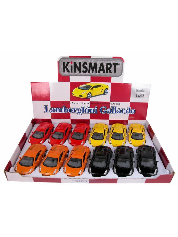 Металлическая машинка Kinsmart 1:32 «Lamborghini Gallardo» KT5098D, инерционная / Желтый