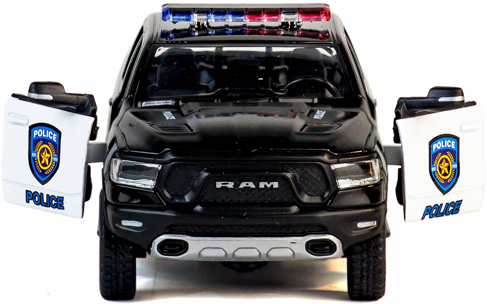 Металлическая машинка Kinsmart 1:46 «2019 Dodge RAM 1500 Police Edition» KT5413DP, инерционная / Черный