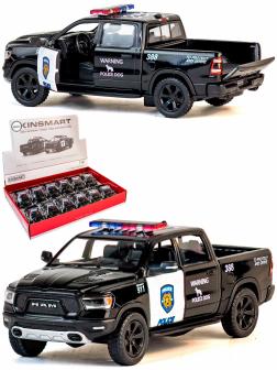 Металлическая машинка Kinsmart 1:46 «2019 Dodge RAM 1500 Police Edition» KT5413DP, инерционная / Черный