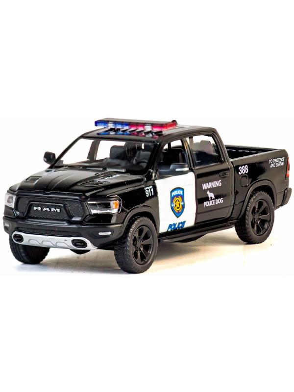 Металлическая машинка Kinsmart 1:46 «2019 Dodge RAM 1500 Police Edition» KT5413DP, инерционная / Черный