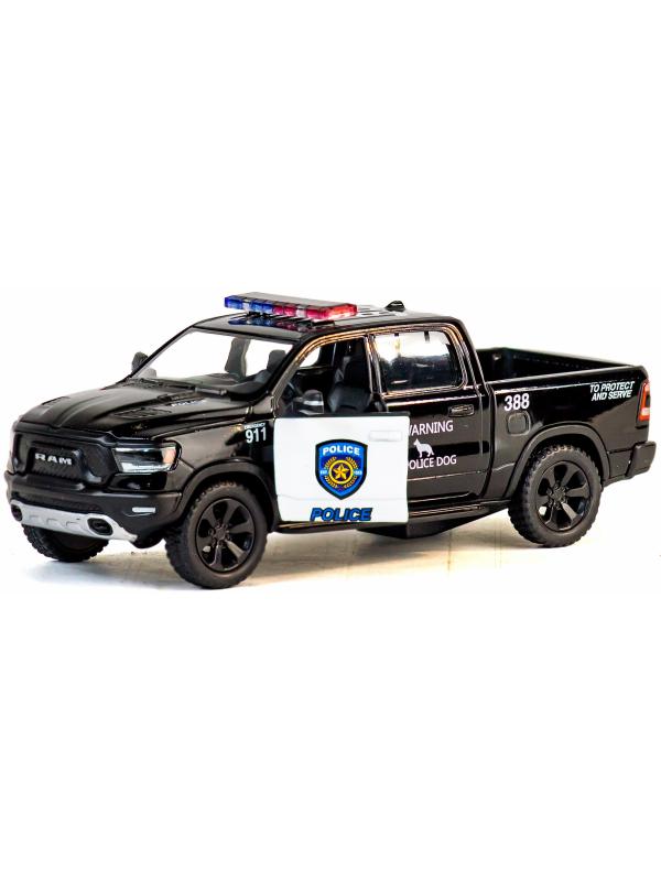 Металлическая машинка Kinsmart 1:46 «2019 Dodge RAM 1500 Police Edition» KT5413DP, инерционная / Черный