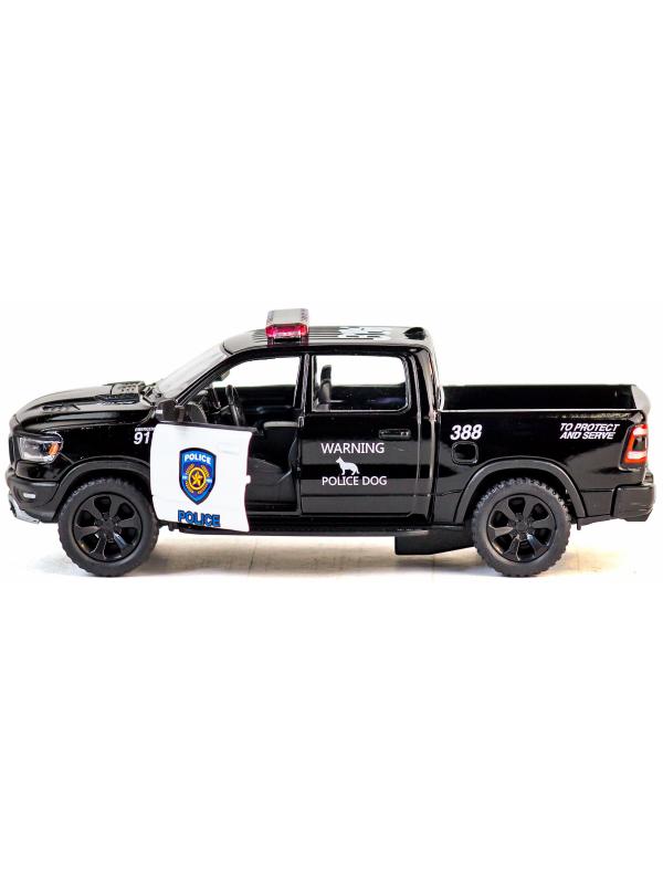 Металлическая машинка Kinsmart 1:46 «2019 Dodge RAM 1500 Police Edition» KT5413DP, инерционная / Черный