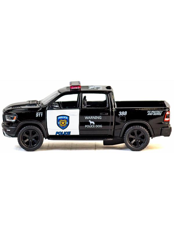 Металлическая машинка Kinsmart 1:46 «2019 Dodge RAM 1500 Police Edition» KT5413DP, инерционная / Черный