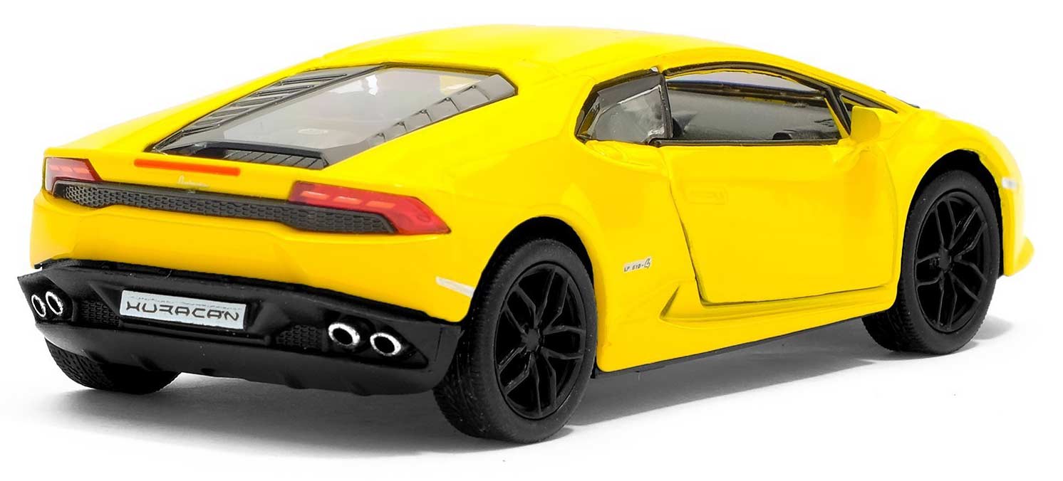 Металлическая машинка Kinsmart 1:36 «Lamborghini Huracan LP610-4» KT5382D, инерционная / Желтый
