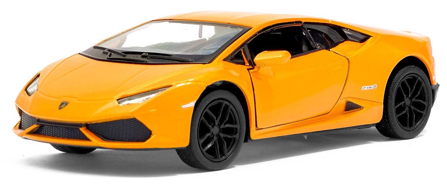 Металлическая машинка Kinsmart 1:36 «Lamborghini Huracan LP610-4» KT5382D, инерционная / Оранжевый