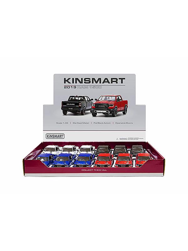 Металлическая машинка Kinsmart 1:46 «2019 Dodge RAM 1500» KT5413D, инерционная / Черный