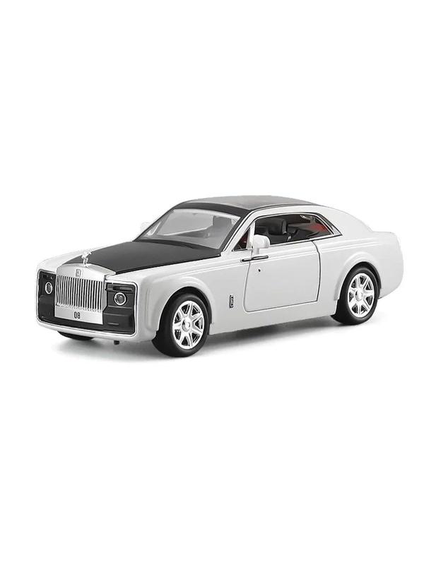 Металлическая машинка XLG 1:24 «Rolls-Royce Sweptail» М923E инерционная, свет, звук / Белый