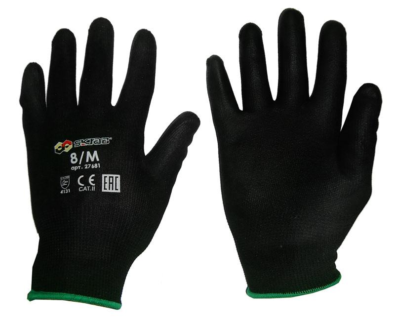 Перчатки нейлон с полиуретан. покрытием 10/XL BLACK