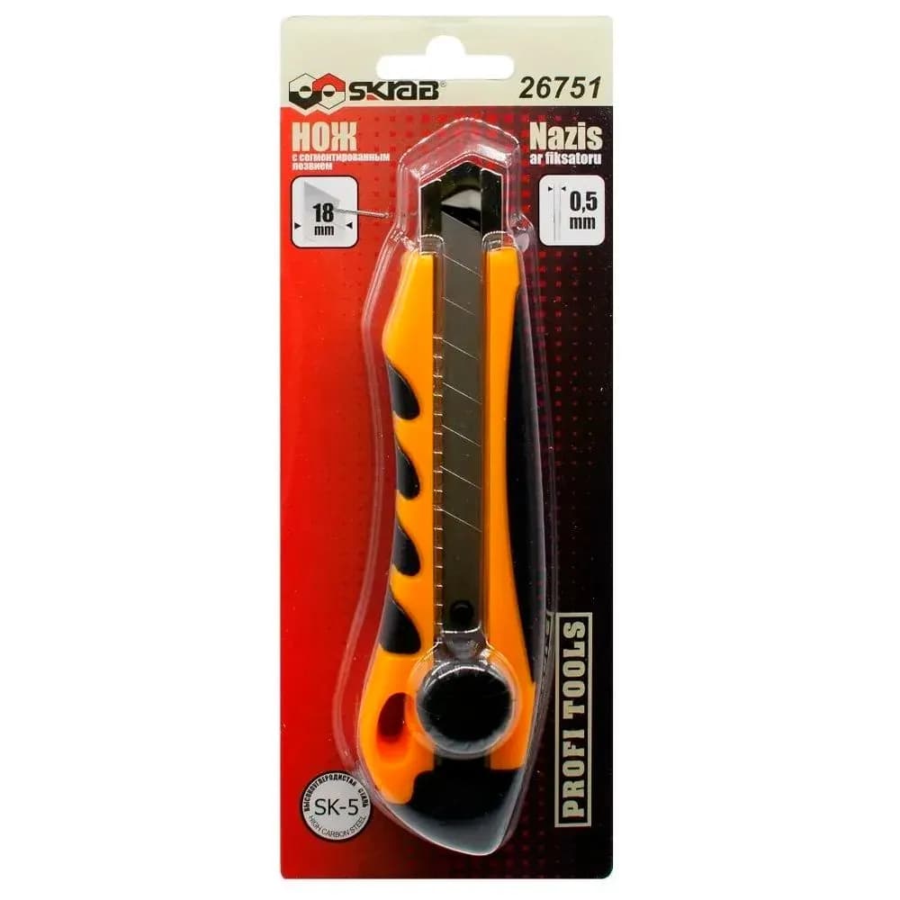 Нож с сегментированным лезвием Skrab 26751 18 мм.