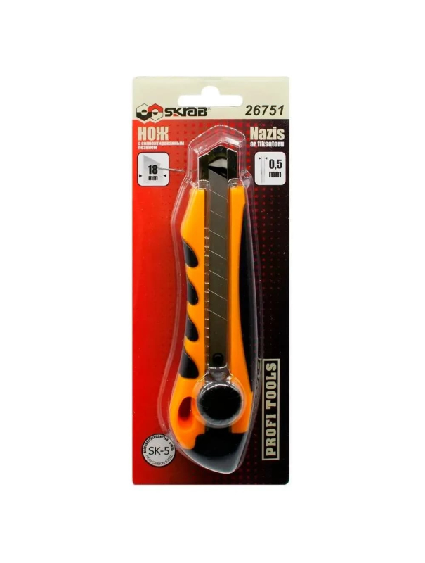 Нож с сегментированным лезвием Skrab 26751 18 мм.