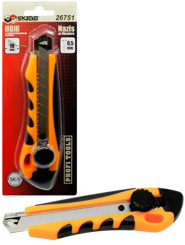 Нож с сегментированным лезвием Skrab 26751 18 мм.