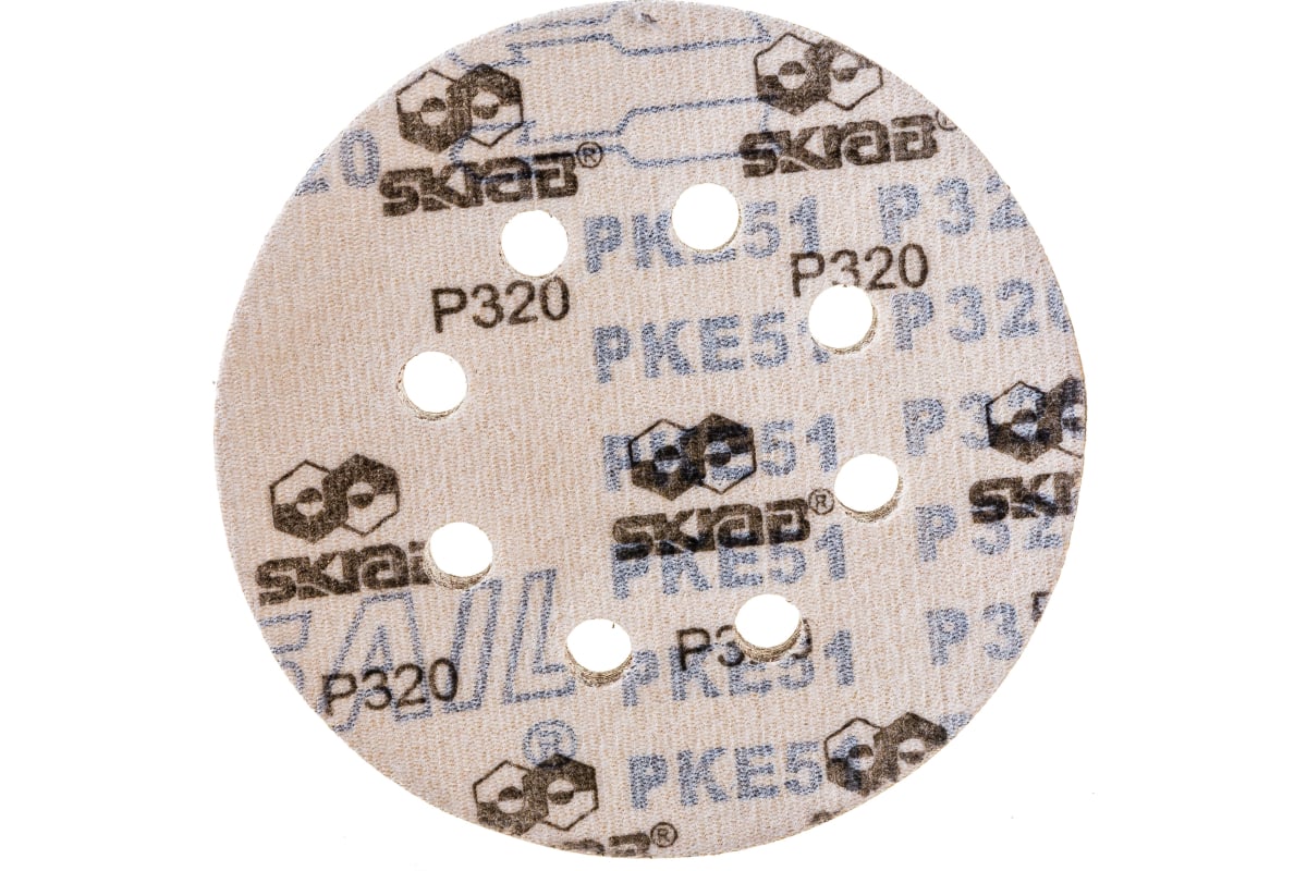 Круг абразивный Skrab 35762 на липучке с отверстиями 125 мм., Р320 / 10 шт.
