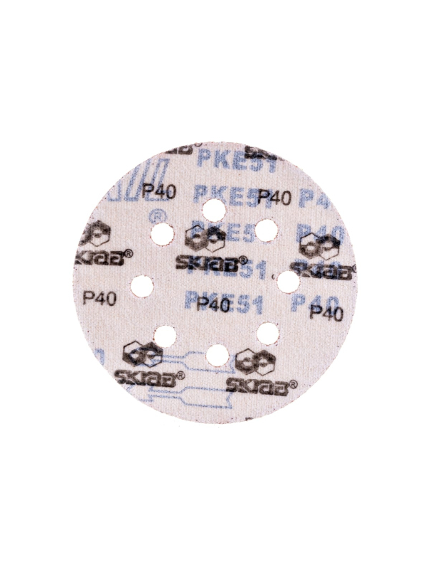 Круг абразивный Skrab 35752 на липучке с отверстиями 125 мм., Р40 / 10 шт.