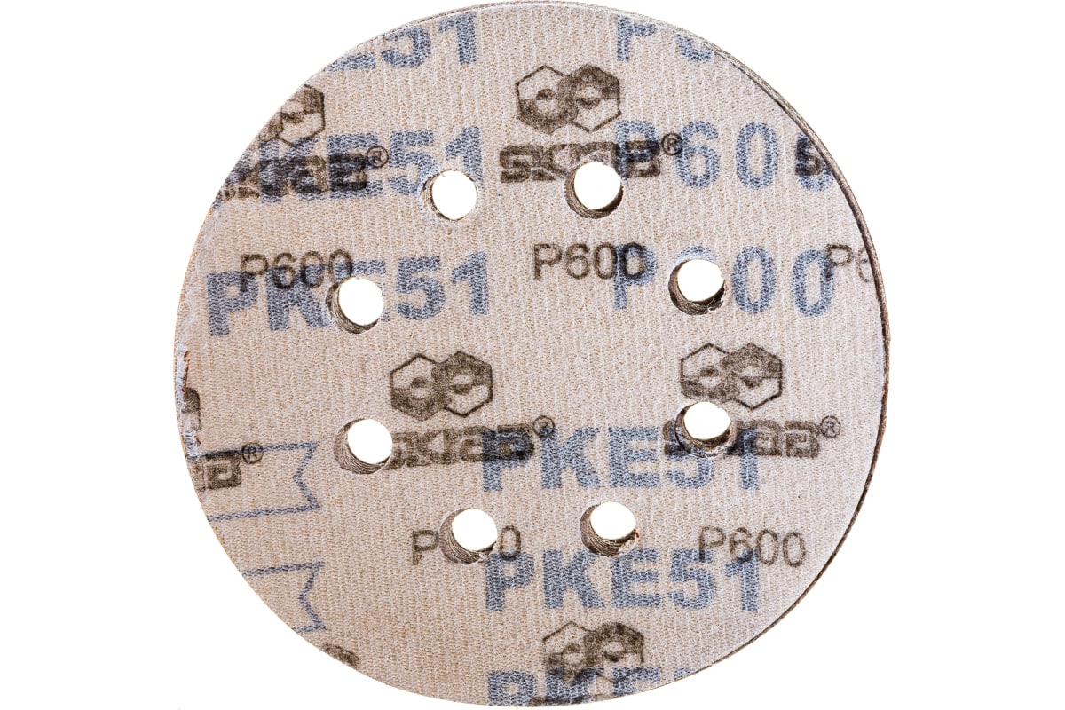 Круг абразивный Skrab 35764 на липучке с отверстиями 125 мм., Р600 / 10 шт.