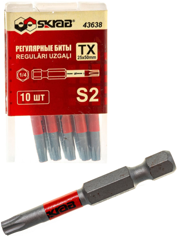 Набор торсионных бит Skrab 43638 T 25 x 50 мм. / 10 шт.