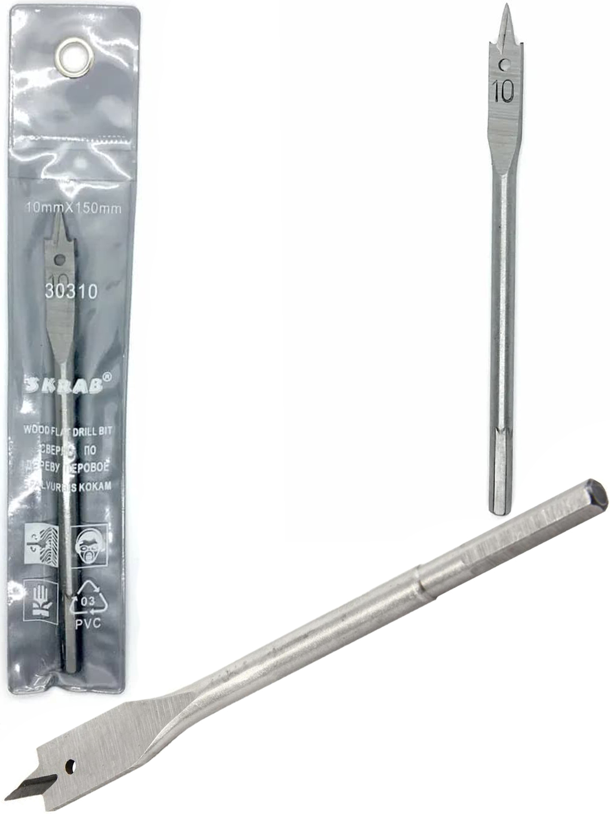 Сверло Skrab 30310 перьевое по дереву, 10 х 150 мм.
