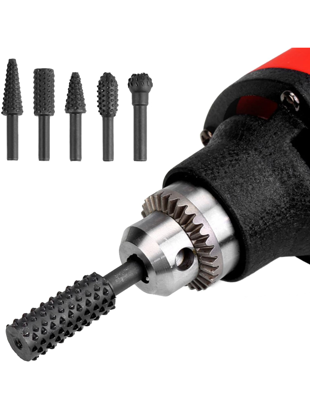 Набор шарошек по дереву Skrab 27008 цилиндрический хвостовик - 6 мм. / 5 предметов