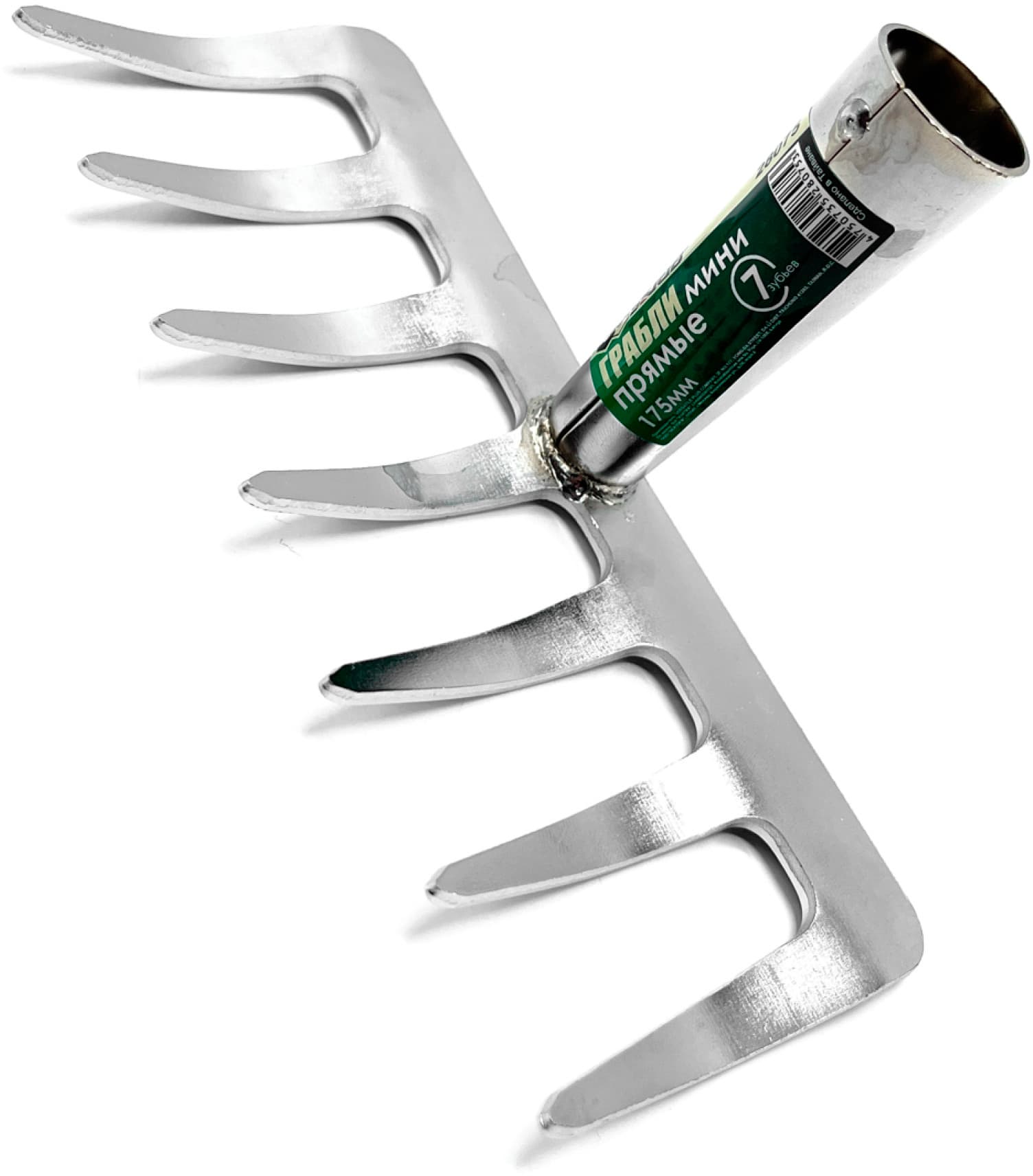 Грабли прямые мини Skrab 28075, 7 зубов, нержавеющая сталь, без рукоятки