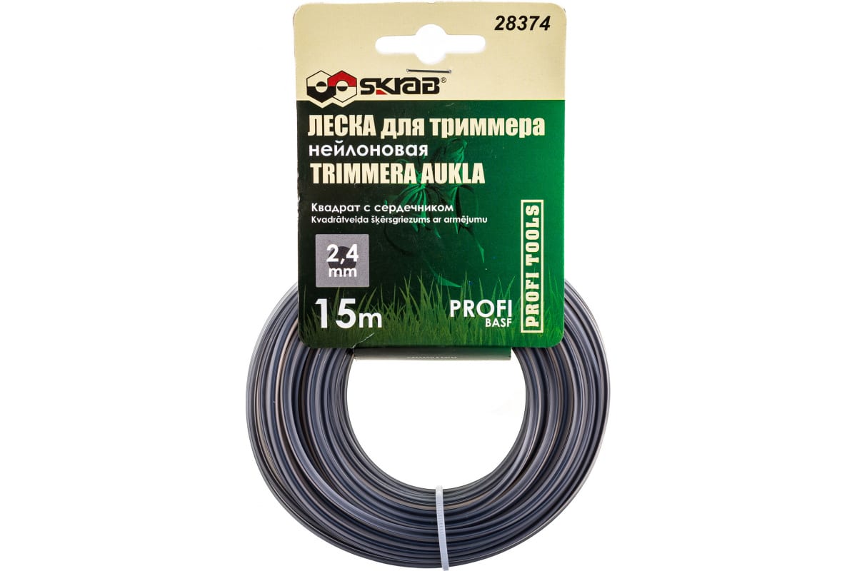 Леска для триммера Skrab 28374 нейлоновая, 2,4 мм. х 15 м.
