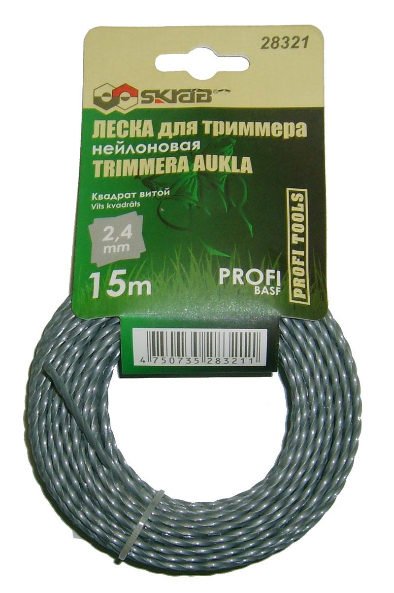 Леска для триммера 3,0мм*15м ВИТАЯ/СЕРАЯ ПРОФИ