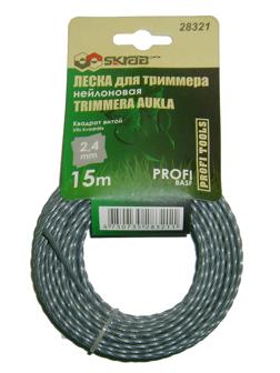 Леска для триммера 3,0мм*15м ВИТАЯ/СЕРАЯ ПРОФИ
